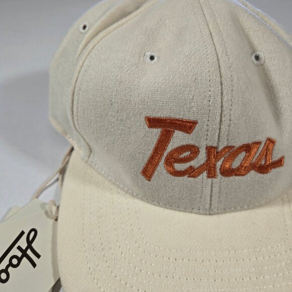 TEXAS Flat Bill Adjustable Snap Back Hat NWT White White Orange Longhorns UT - Picture 2 of 7